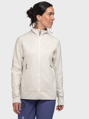 Schöffel Athletic fleece jacket 'Blaueis' in Beige: front