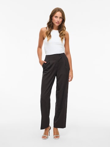 VILA Wide leg Pleat-front trousers 'VIAmoi' in Grey