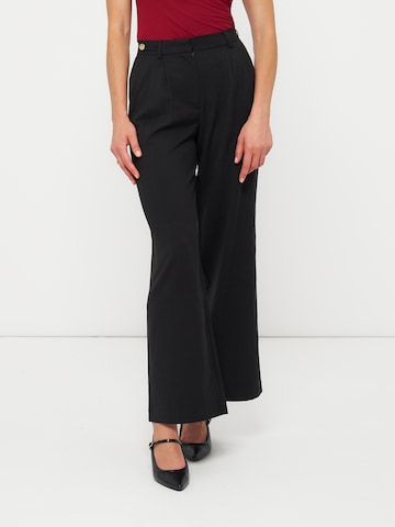 Anna Field - Pierna ancha Pantalón plisado en negro: frente