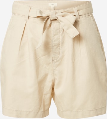 ESPRIT Loose fit Pleat-Front Pants in Beige: front