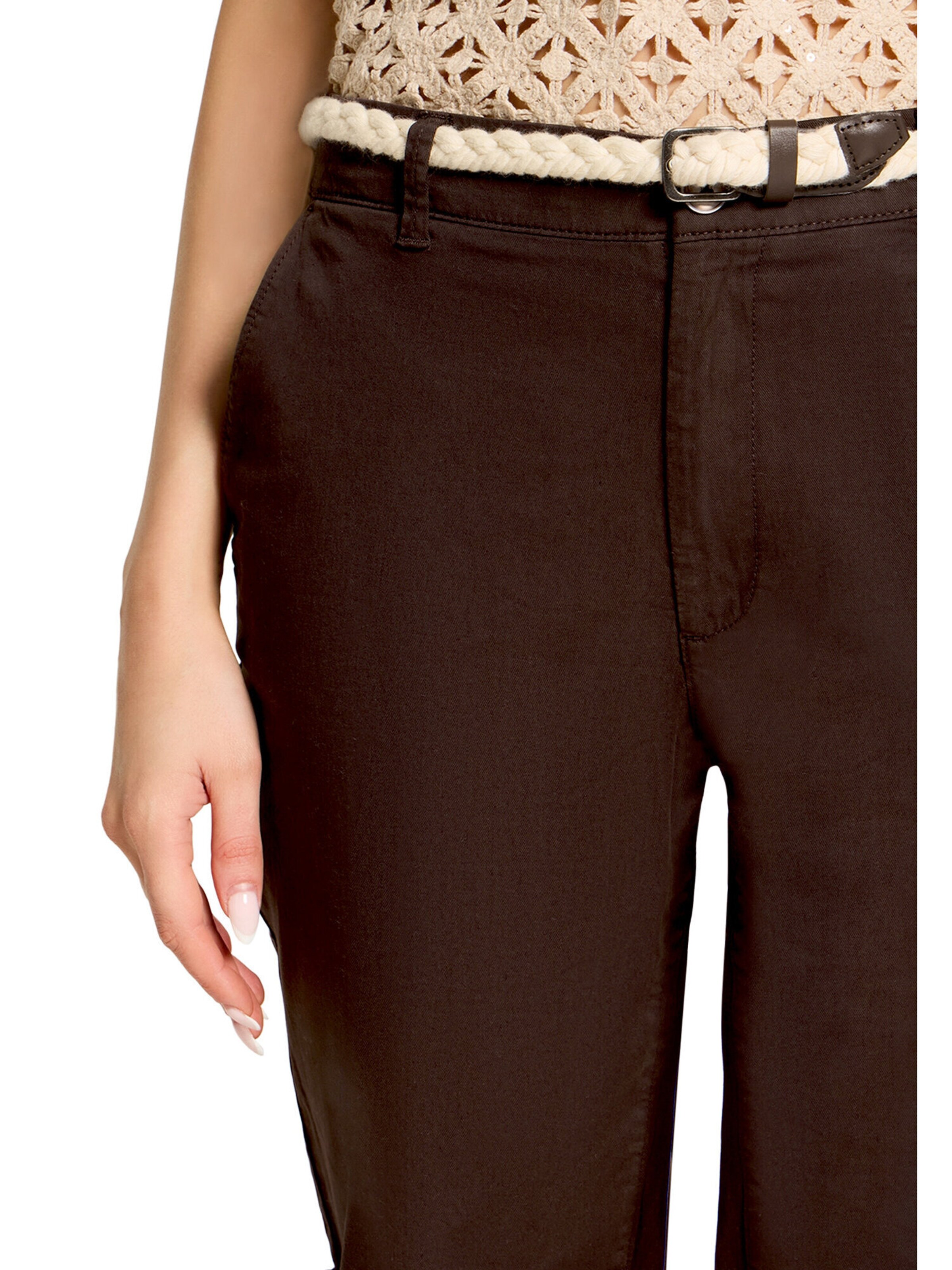 Cartoon Loosefit Bermuda mit Bindegürtel in Braun