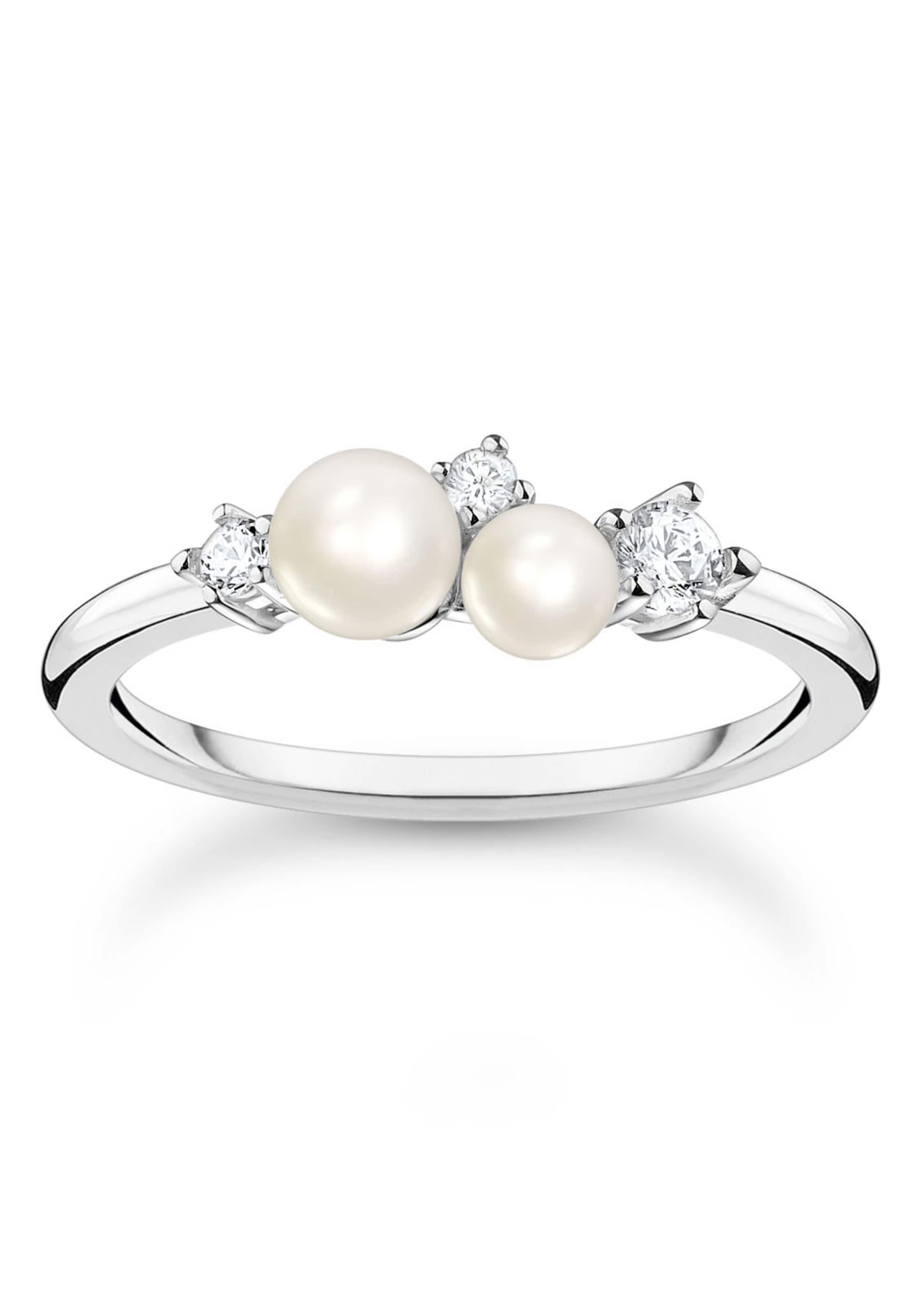 Thomas Sabo Ring in silber / transparent / perlweiß, Produktansicht