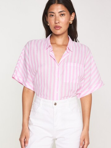 Maison 123 Blouse 'SUNSET CH RAYURE' in Pink: front