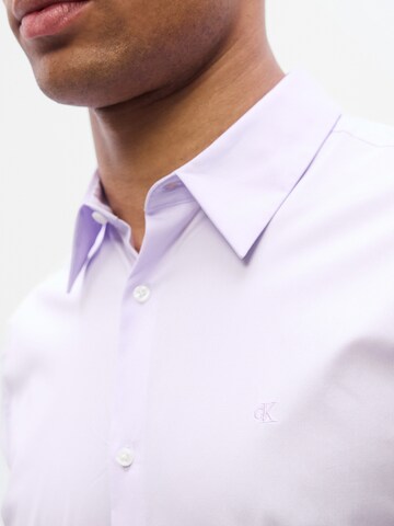 Calvin Klein Slim fit Button Up Shirt in Purple