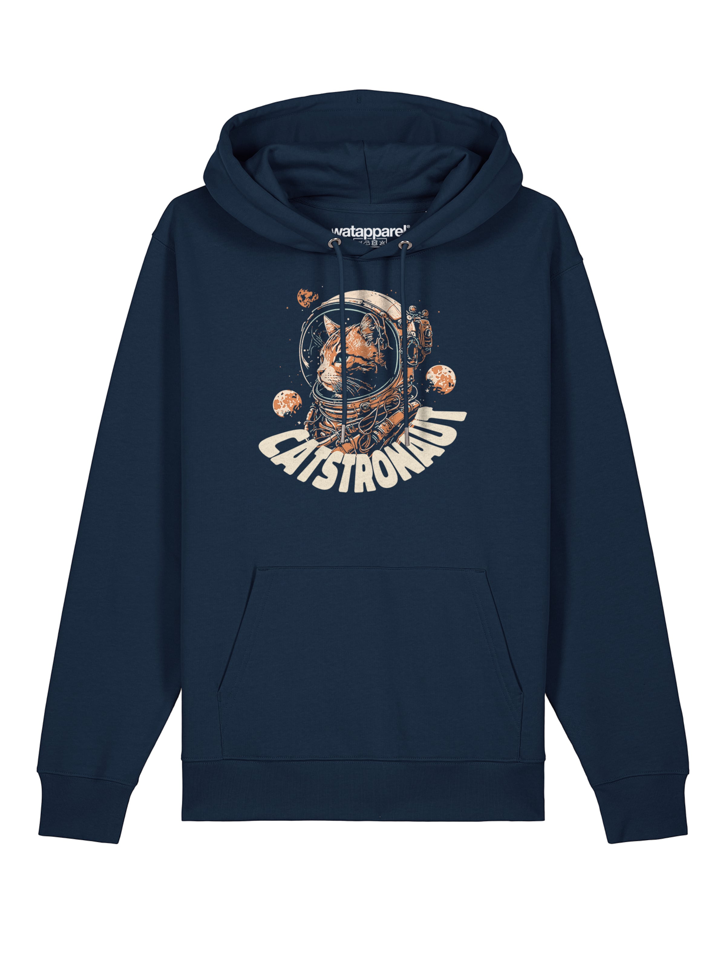 Sweat-shirt 'Catstronaut' Watapparel en bleu : devant