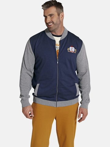 Charles Colby Zip-Up Hoodie in Blue: front