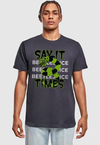 ABSOLUTE CULT T-Shirt 'Beetlejuice - Kids Say It' in Blau: Vorderseite