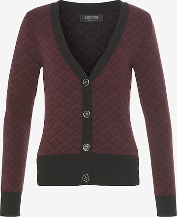 MELROSE Knit Cardigan in Red: front