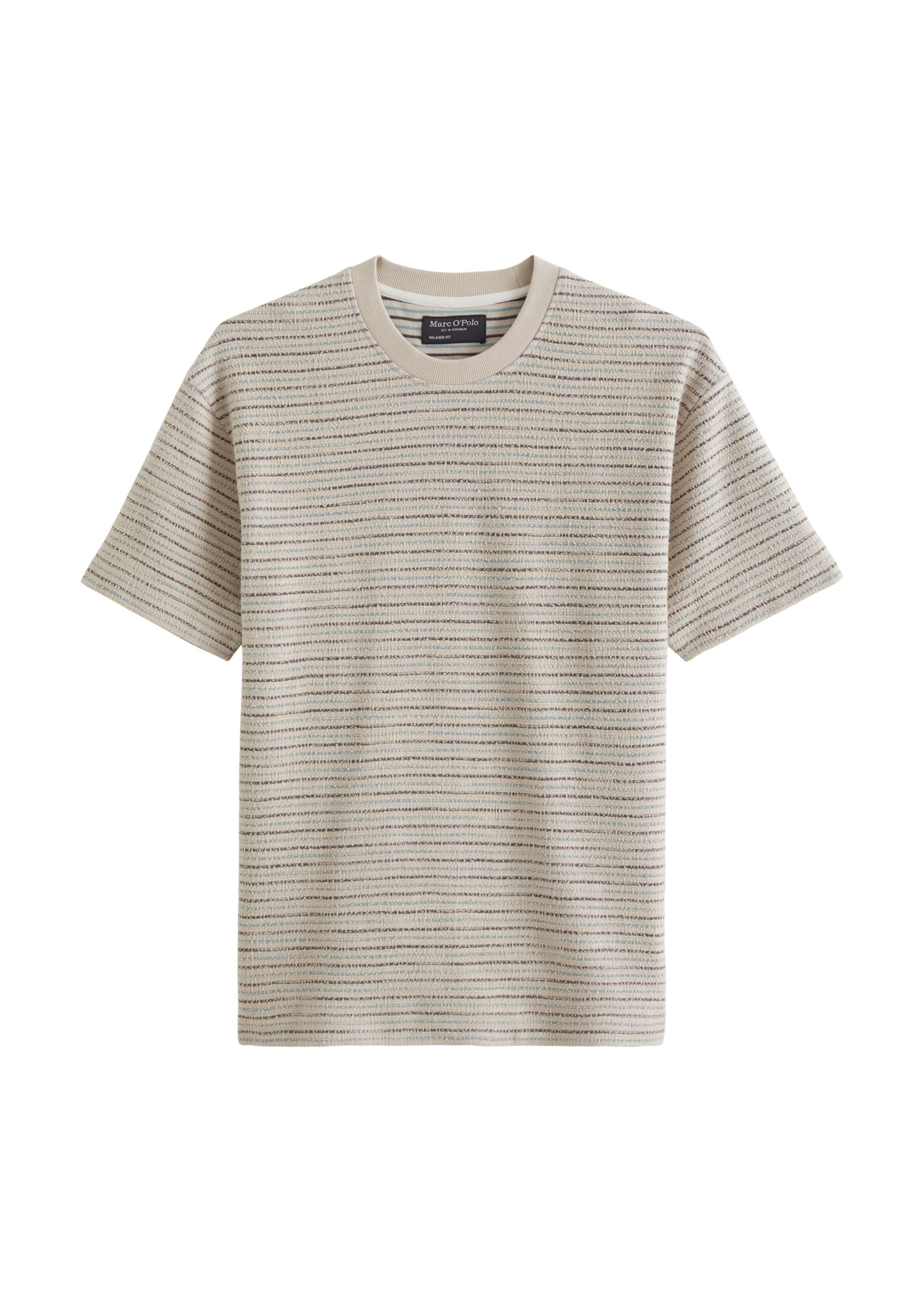 Marc O'Polo T-Shirt en beige / bleu clair / noir, Vue avec produit