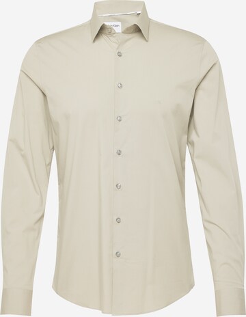 Calvin KleinSlim Fit Košulja - siva boja: prednji dio