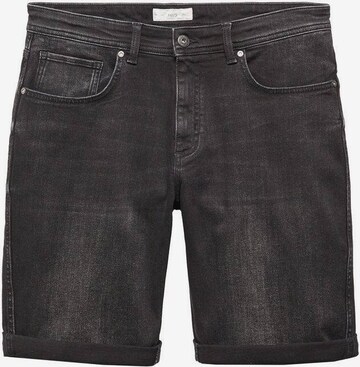 MANGO MAN Regular Pants in Black: front