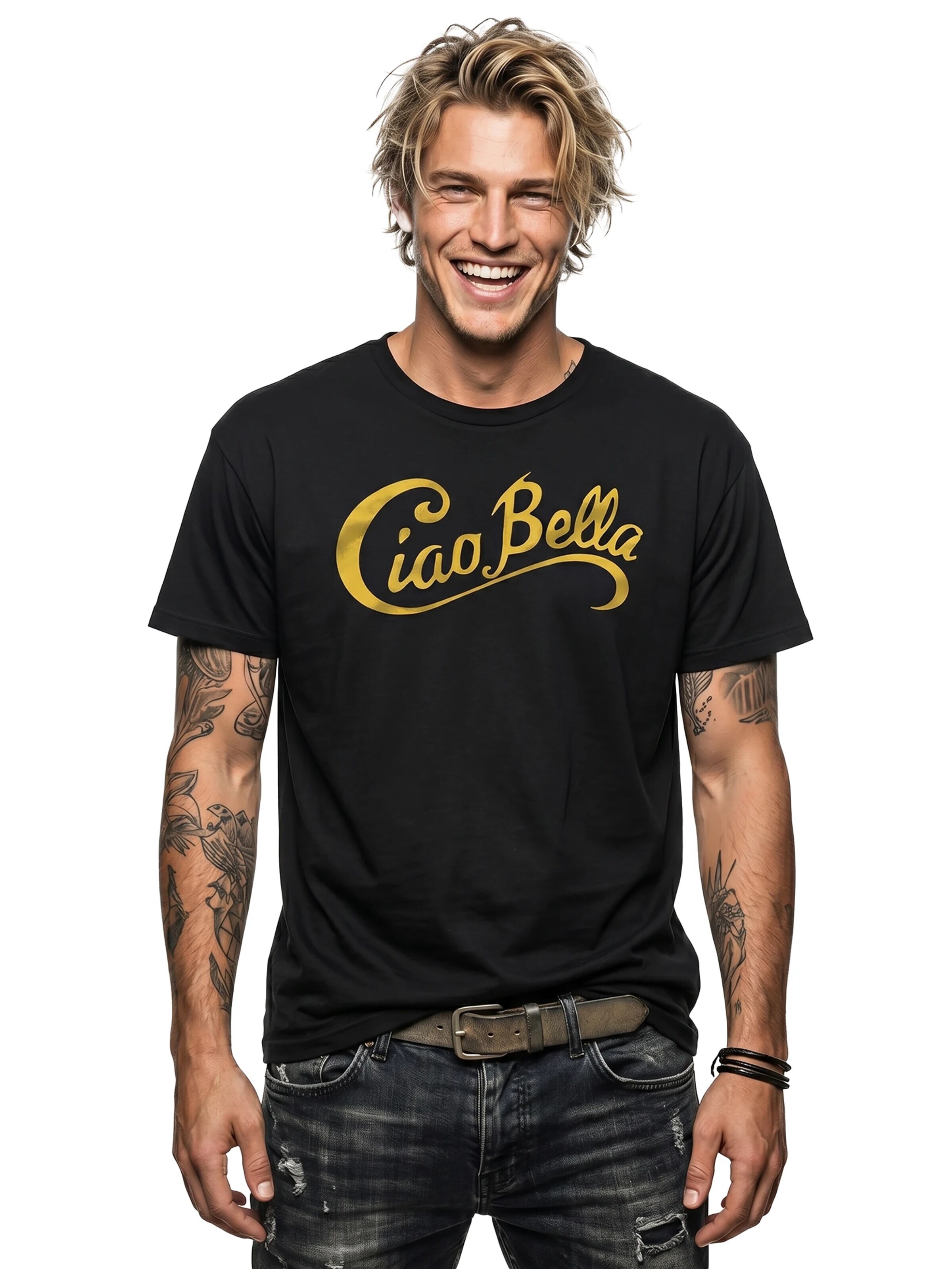 MAKAYA Shirt 'Ciao Bella' in Black