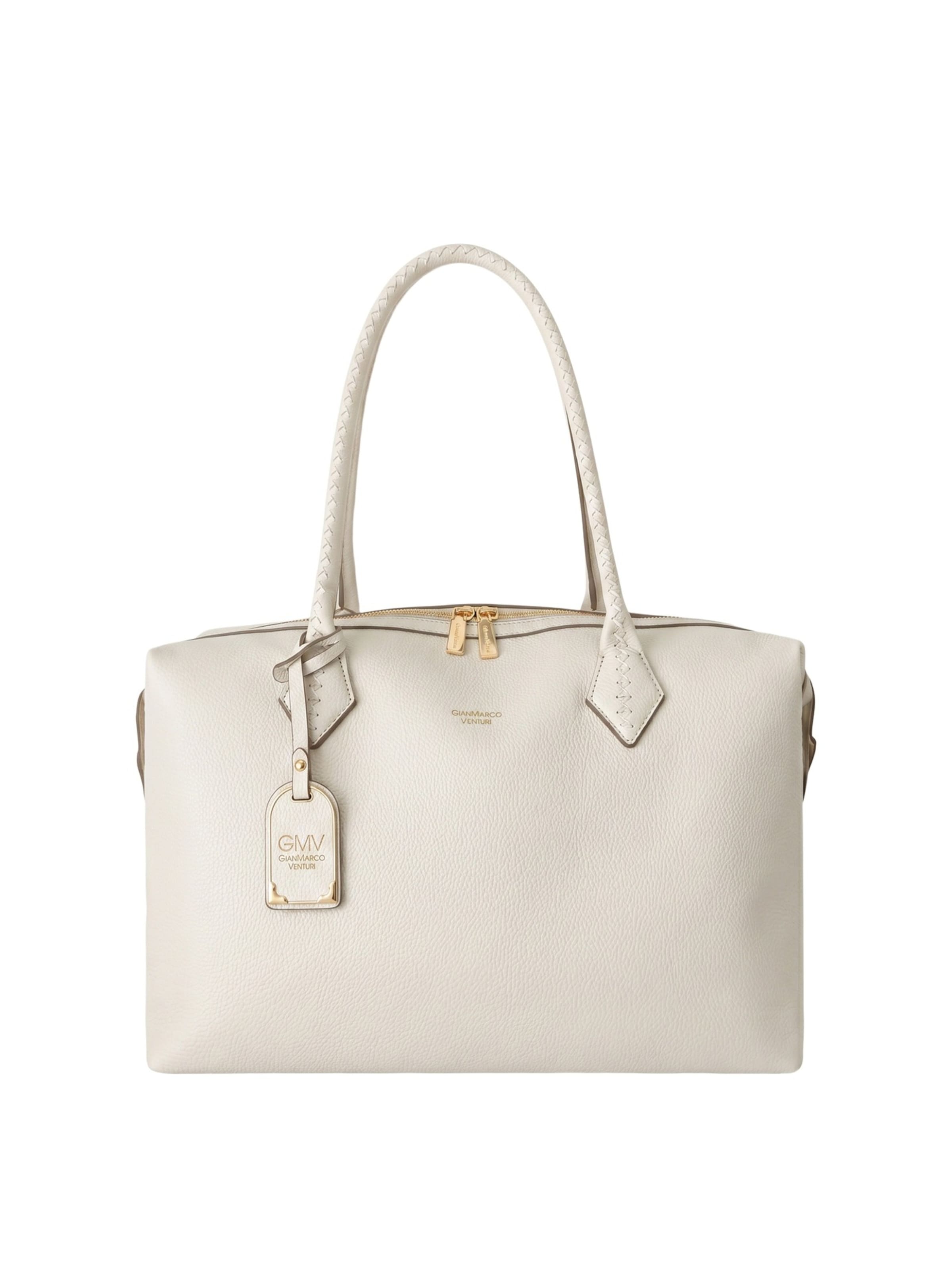 Borsa a spalla di GianMarco Venturi in bianco: frontale