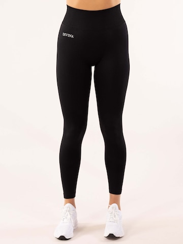 Divina Skinny Sporthose 'Four' in Schwarz: Vorderseite