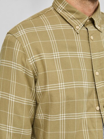 SELECTED HOMME Slim fit Button Up Shirt in Beige