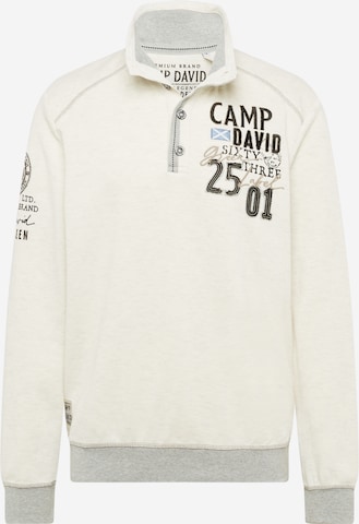 Sweat-shirt CAMP DAVID en blanc : devant