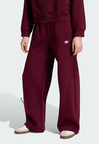Wide Leg Pantalon 'Trefoil' ADIDAS ORIGINALS en rouge : devant