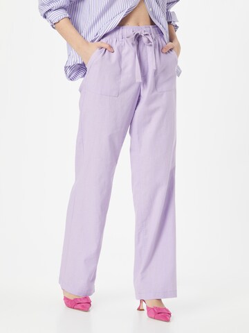 QS Loosefit Hose in Lila: Vorderseite