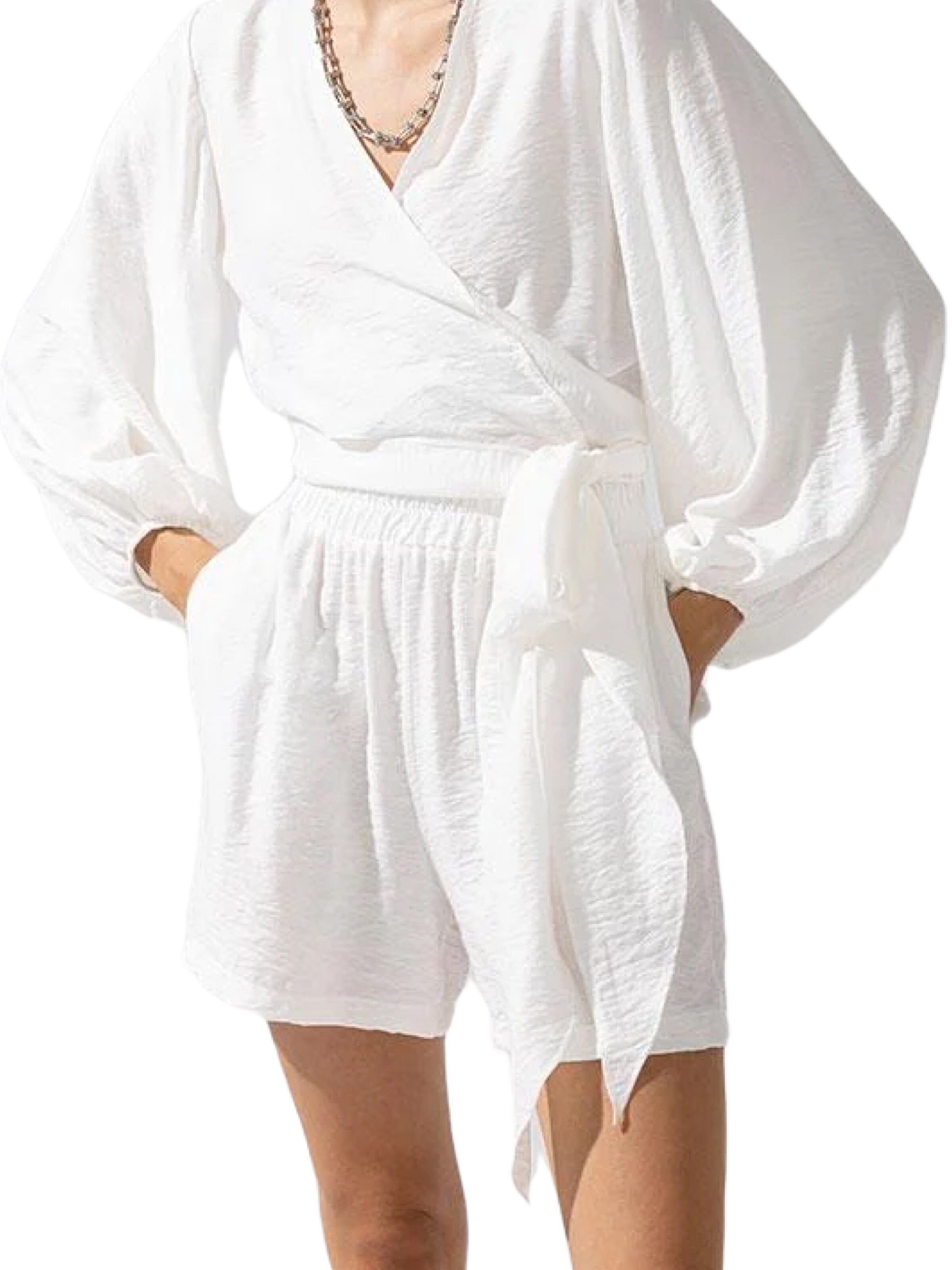 Loosefit Pantalon Rivus en blanc