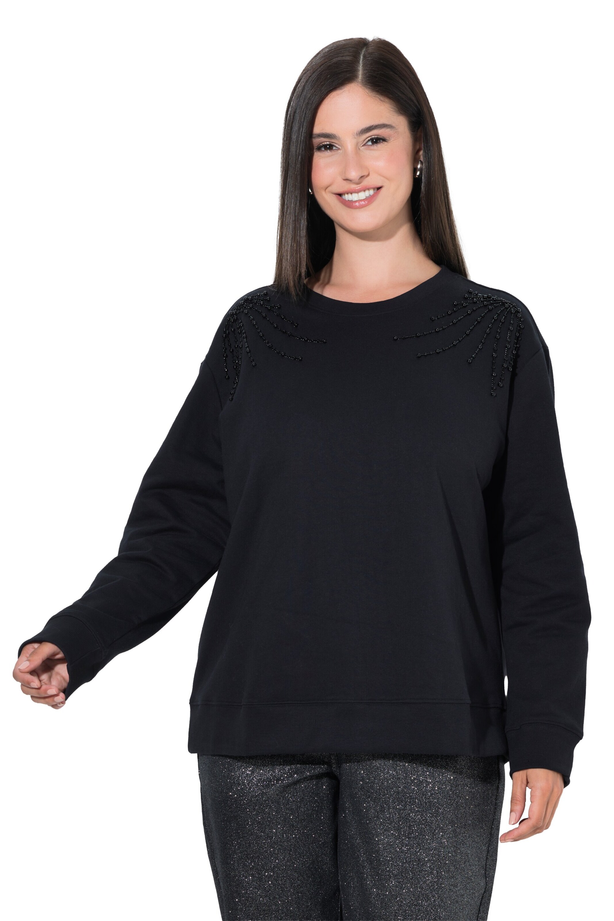 Ulla Popken Sweatshirt in Black: front