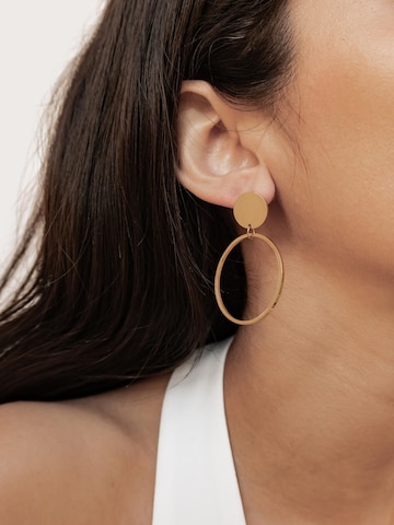 Orecchini 'Round Drop Hoop' di Hey Happiness in oro