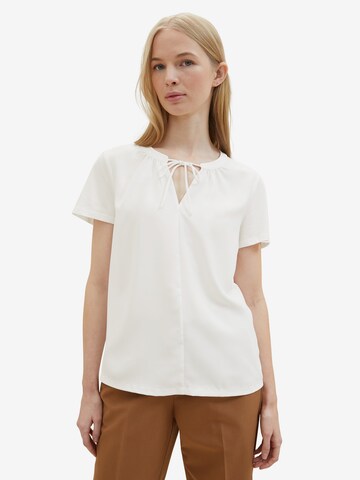 TOM TAILOR Blouse in Wit: voorkant