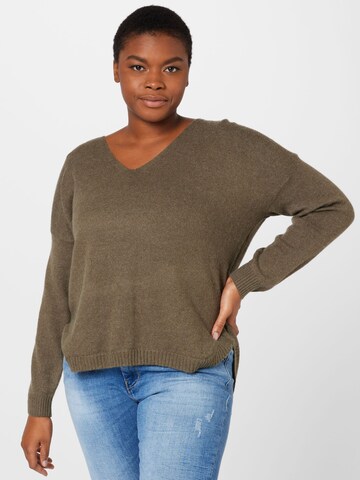 ONLY Carmakoma Sweater 'Margareta' in Green: front