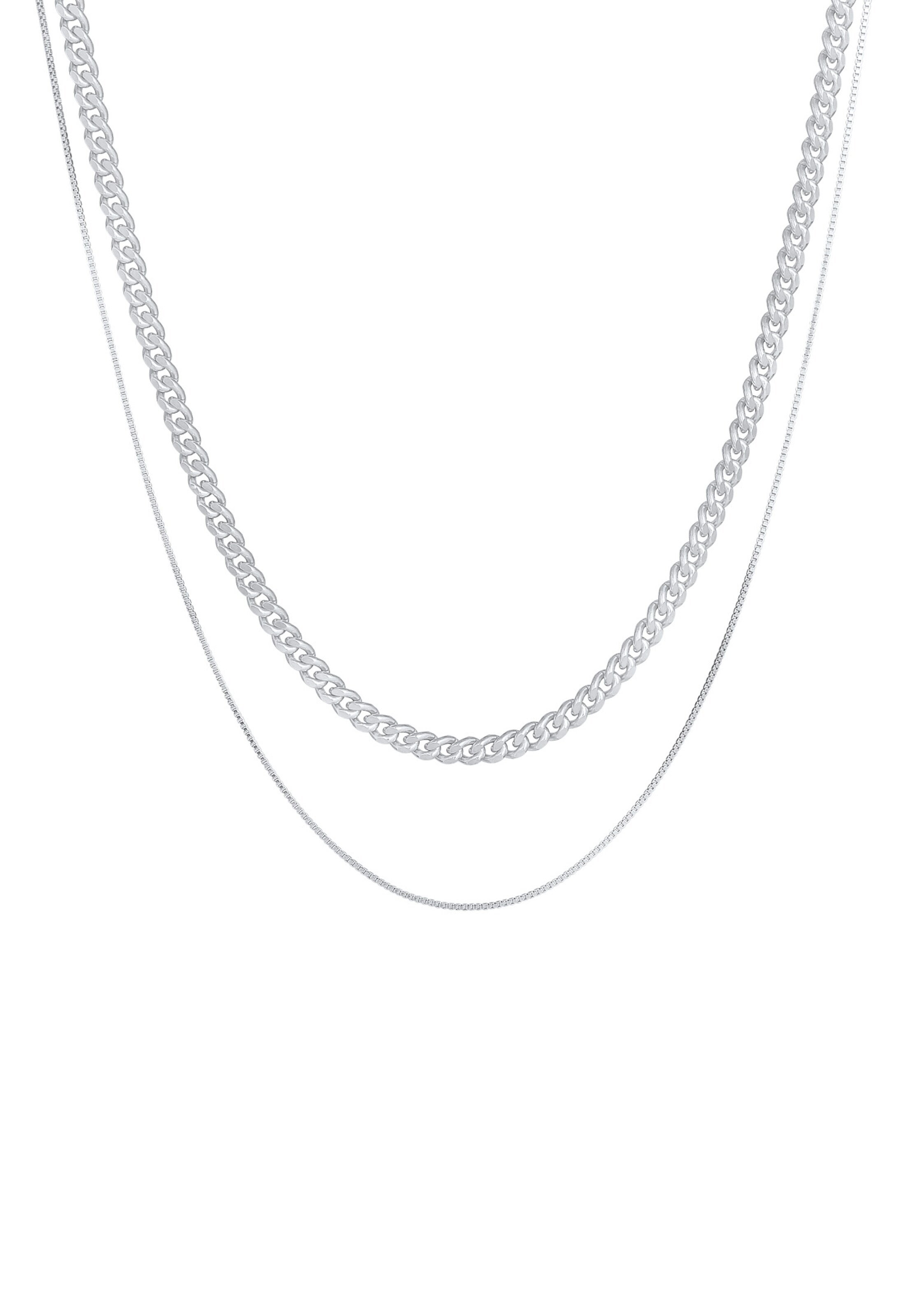 KUZZOI Halskette Basic Kette in Silber
