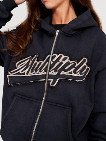 Multiply Apparel Zip-Up Hoodie 'Highschool' in Black