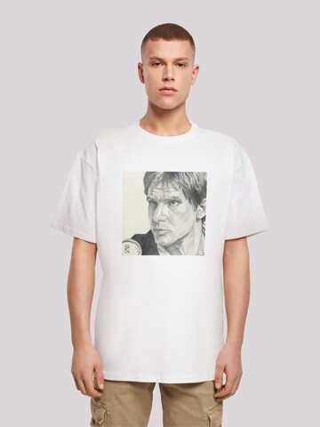 F4NT4STIC T-Shirt 'Star Wars Han Solo Drawing' in Weiß: Vorderseite