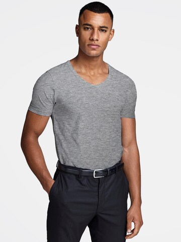 JACK & JONES T-Shirt 'JJV-Neck' in Grau: Vorderseite