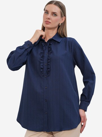 Bigdart - Blusa 'Hemden' em azul: frente