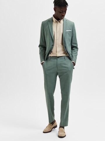 SELECTED HOMME Regular Trousers with creases 'OASIS' in Green