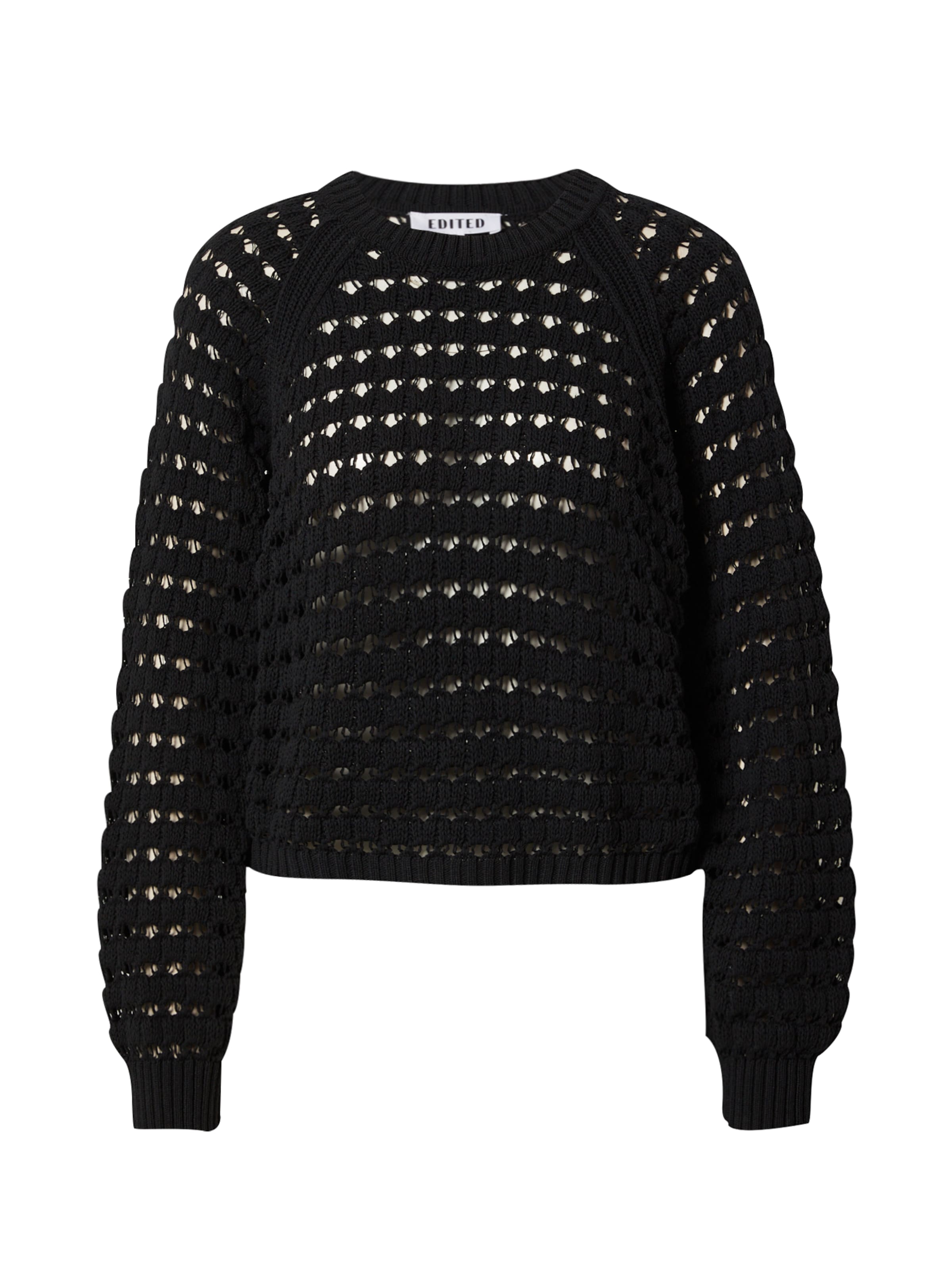 EDITED Svetr 'Tiare' – černá: přední strana