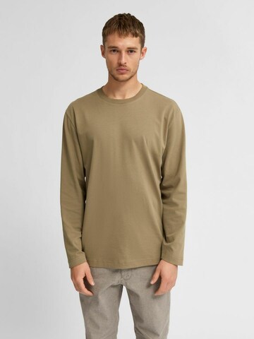 T-Shirt SELECTED HOMME en vert : devant