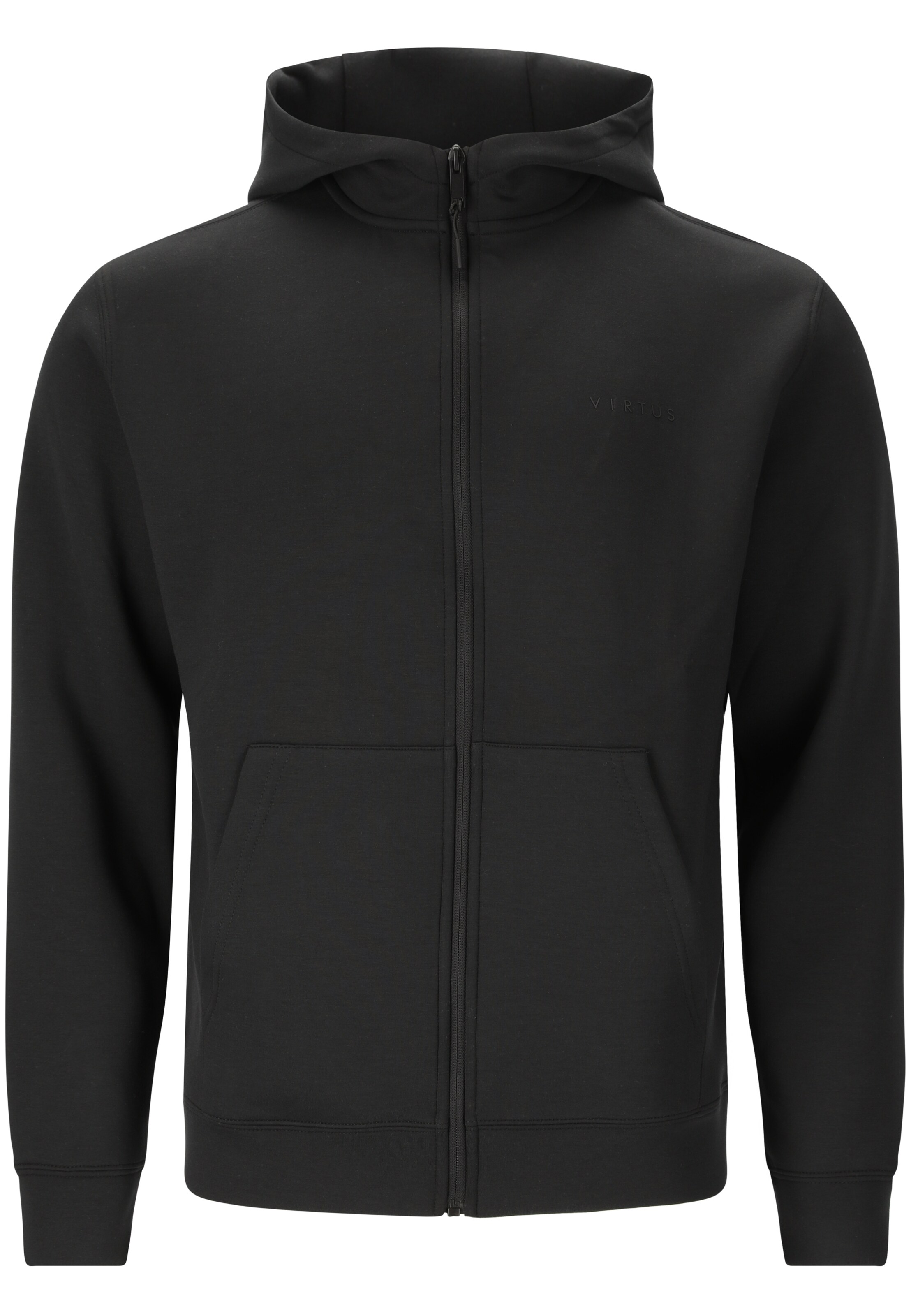 Virtus Sweatvest 'Taro V2' in Zwart: voorkant