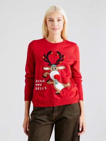 ONLY Свитер 'ONLXmas' в Красный: спереди