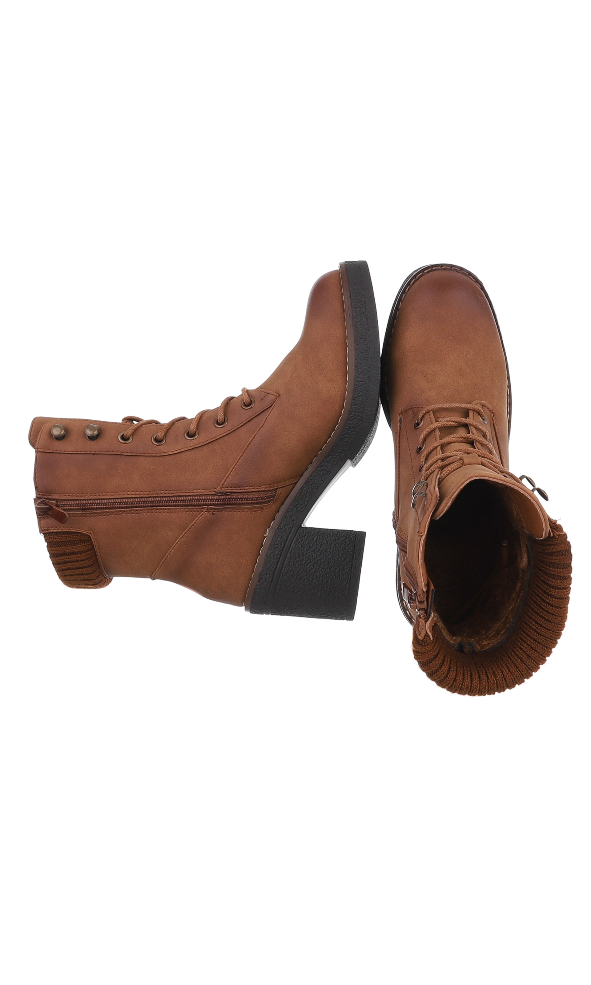 Ital-Design Schnürstiefelette in Braun