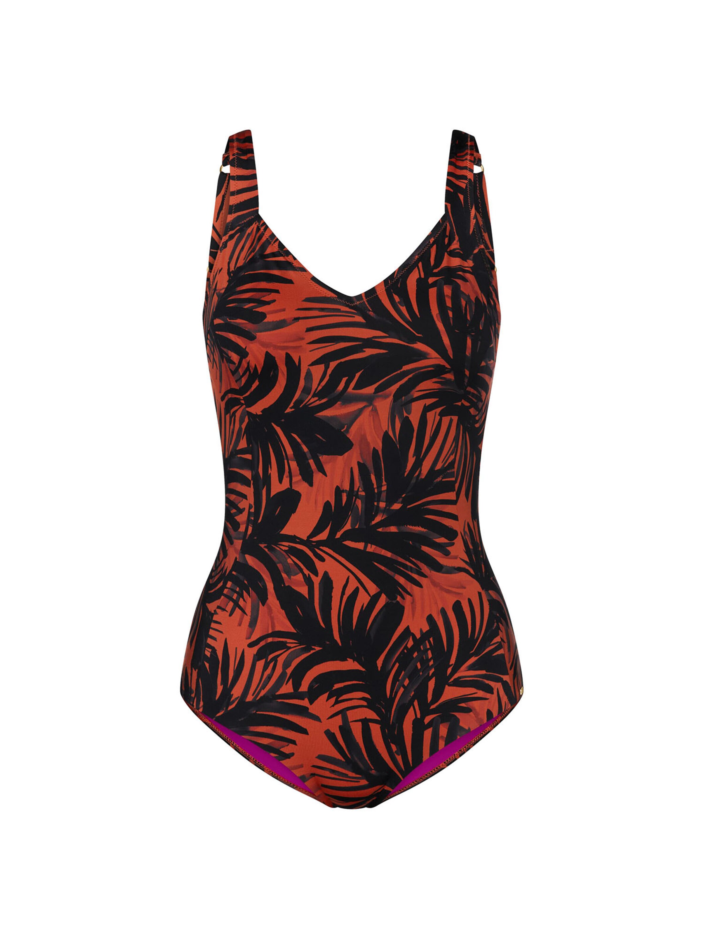 TRIUMPH Badeanzug ' Red Label Summer Palm ' in Orange: Vorderseite