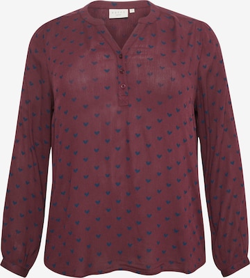 Camicia da donna 'Bett' di KAFFE CURVE in rosso: frontale