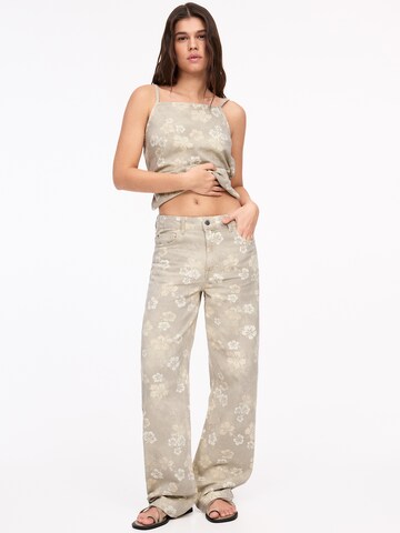 Pull&Bear Szeroka nogawka Jeansy w kolorze zielony