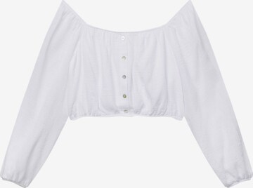 Pull&Bear Blouse in Wit: voorkant