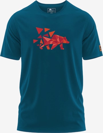 FORSBERG Shirt 'Mikkelson T-Shirt mit Polygonbär' in Blau: Vorderseite