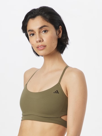 ADIDAS PERFORMANCE Bralette Sports Bra 'Studio Light-Support Longline' in Green: front