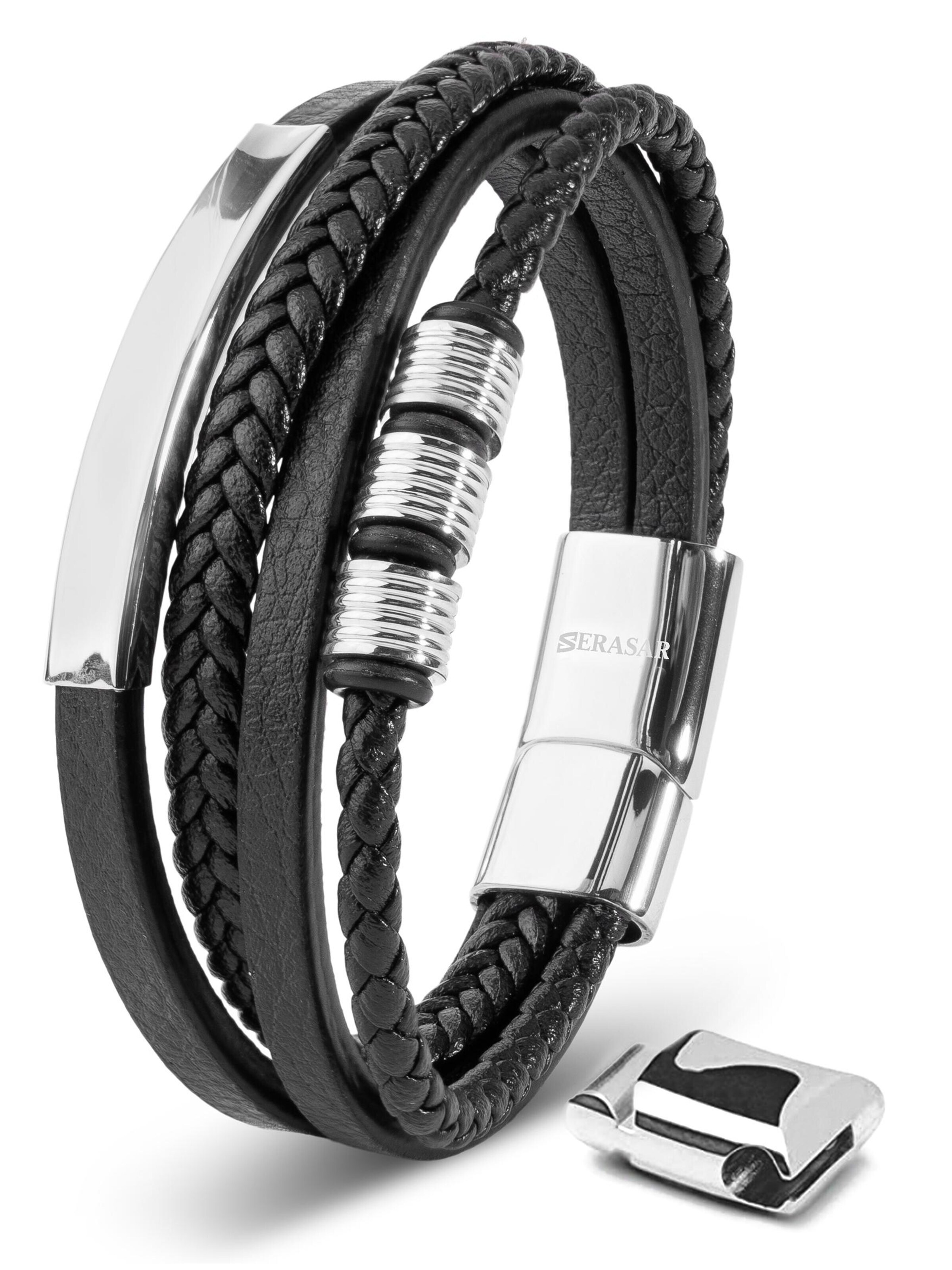 SERASAR Bracelet 'Brave' in Silver: front