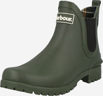 Barbour Chelsea Boots 'Wilton' in Green: front