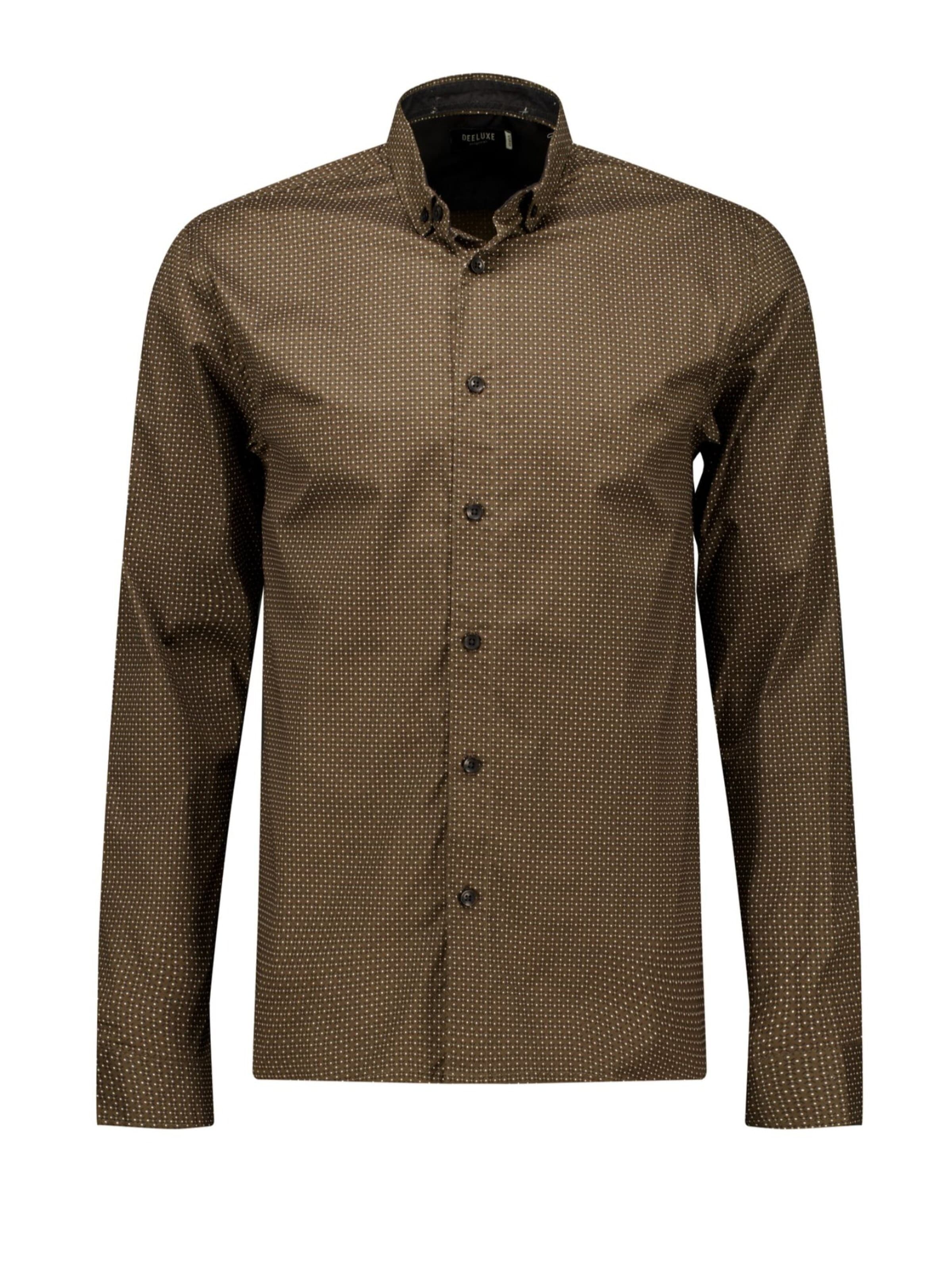 Deeluxe Regular fit Overhemd in Bruin: voorkant
