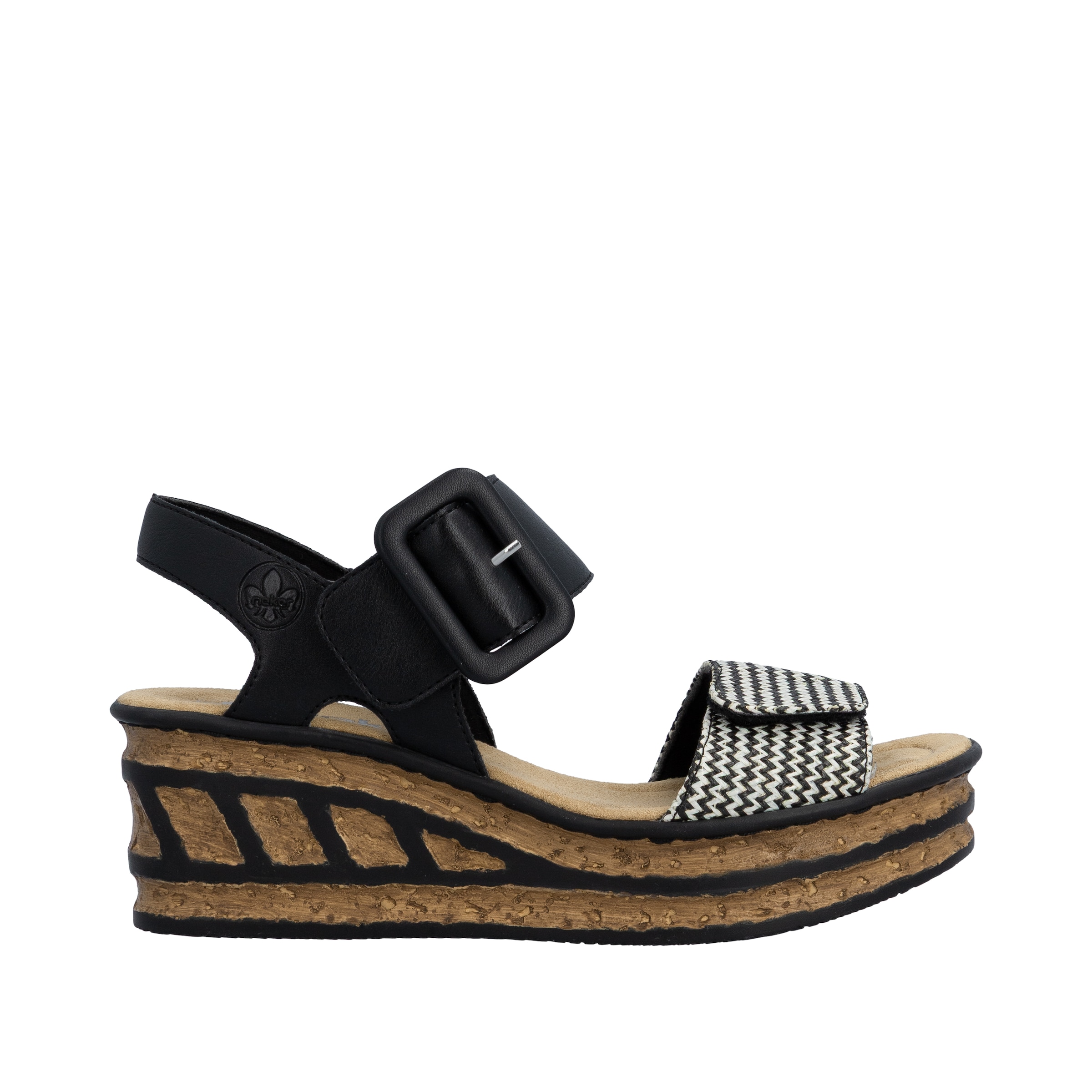 Sandales à lanières '68172' Rieker en noir