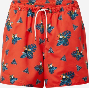 Boardshorts 'TOUCAN TROPICS' OAKLEY en orange : devant