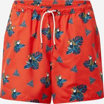 Regular Boardshorts 'TOUCAN TROPICS' OAKLEY en orange : devant